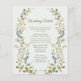 Tarjeta de gabinete de Boda de Flor Silvestre Eleg