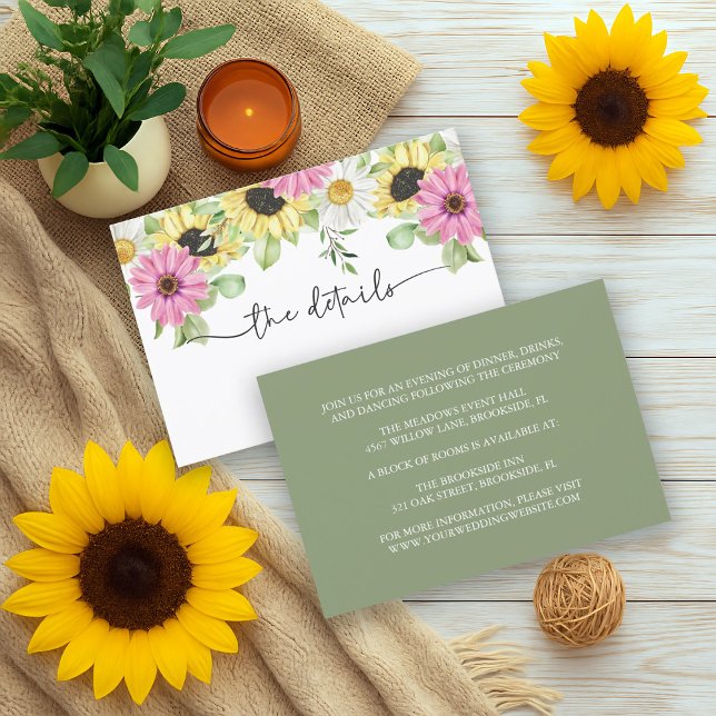 Tarjeta de gabinete de Boda de girasol ruso (Subido por el creador)