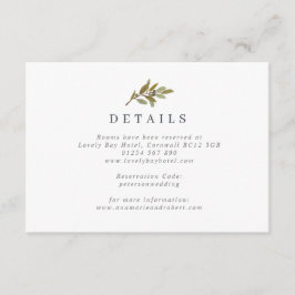 Tarjeta de gabinete de Boda de sucursal de oliva r