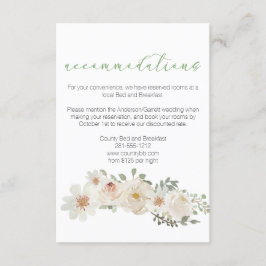 Tarjeta de gabinete de boda elegante con flor blan