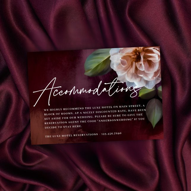 Tarjeta de gabinete de Boda floral oscuro + amoros (Subido por el creador)