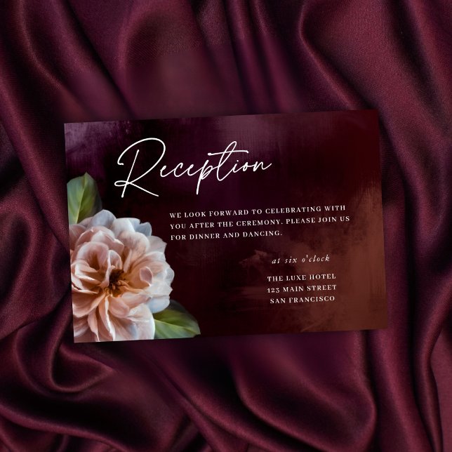 Tarjeta de gabinete de Boda floral oscuro + amoros (Subido por el creador)