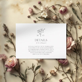 Tarjeta de gabinete de boda minimalista de ramo fl