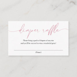 Tarjeta de gabinete de caligrafía rosa Diaper Raff