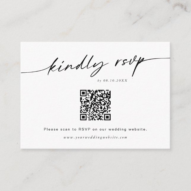 Tarjeta de gabinete de código de barras RSVP para  (Anverso)