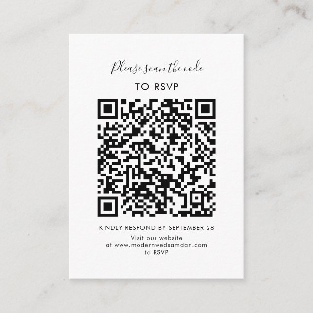 Tarjeta de gabinete de código QR de personalizado  (Anverso)