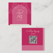Tarjeta de gabinete de código QR del boda