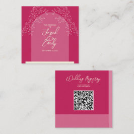 Tarjeta de gabinete de código QR del boda