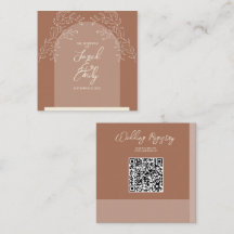 Tarjeta de gabinete de código QR del boda