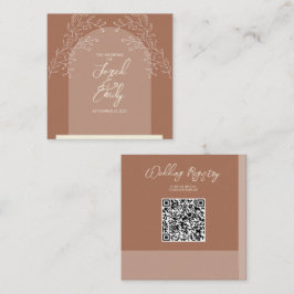 Tarjeta de gabinete de código QR del boda