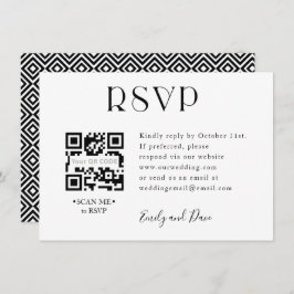 Tarjeta de gabinete de CÓDIGO QR del Boda RSVP