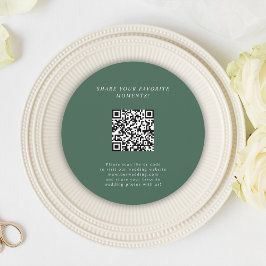 Tarjeta de gabinete de código QR para Boda Minimal