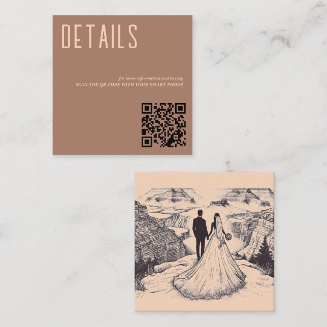 Tarjeta de gabinete de código QR para la pareja de (Anverso / Reverso)