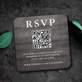 Tarjeta de gabinete de código QR RSVP RRSood Black