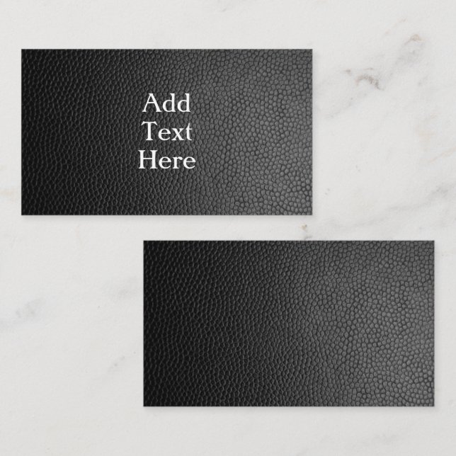 Tarjeta de gabinete de cuero negro Faux (Anverso / Reverso)
