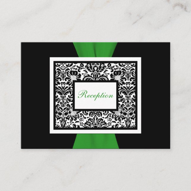 Tarjeta de gabinete de Damasco verde negro (Anverso)