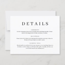 Tarjeta de gabinete de detalle de Boda clásico min