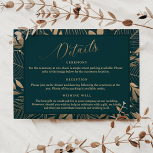 Tarjeta de gabinete de detalle de Boda de borde de