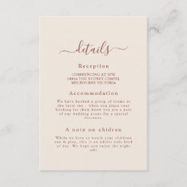 Tarjeta de gabinete de detalle de Boda de Terracot