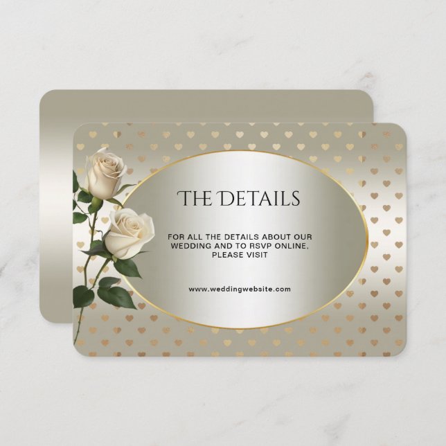 Tarjeta de gabinete de detalle de corazones de oro (Anverso / Reverso)