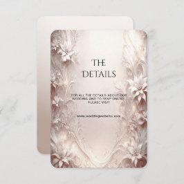 Tarjeta de gabinete de detalle floral de marfil bl