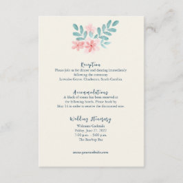 Tarjeta de gabinete de detalle floral rosa de colo