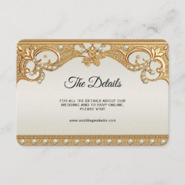 Tarjeta de gabinete de detalle Gold Ornate White P