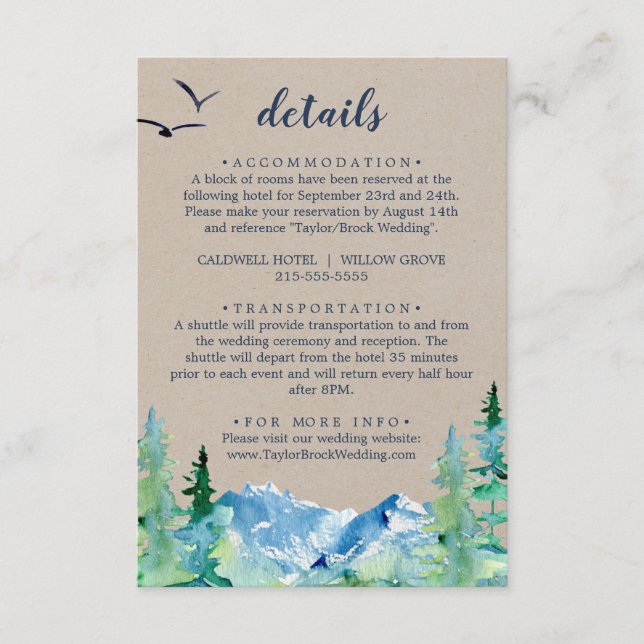 Tarjeta de gabinete de detalle para Bodas de monta (Anverso)