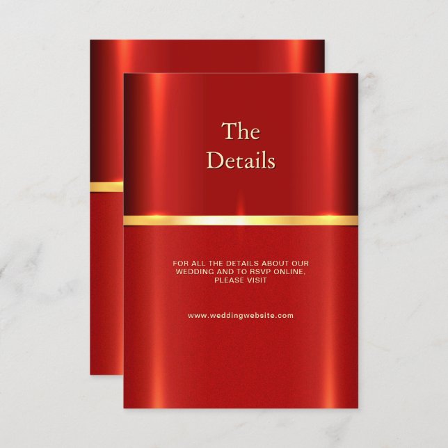 Tarjeta de gabinete de detalle rojo simple (Anverso / Reverso)