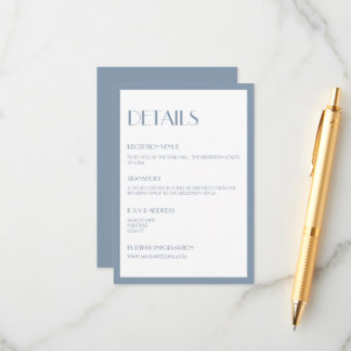 Tarjeta de gabinete de detalles azul de decoración