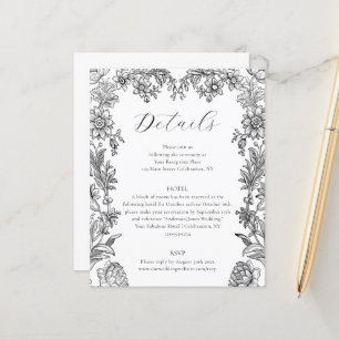 Tarjeta de gabinete de detalles botánicos formales