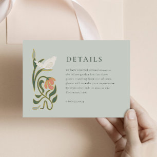 Tarjeta de gabinete de detalles de Art Decó de épo