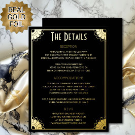 Tarjeta de gabinete de detalles de Boda Art Deco B