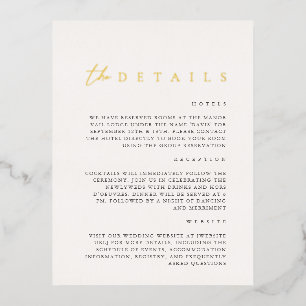 Tarjeta de gabinete de detalles de Boda blanco de 