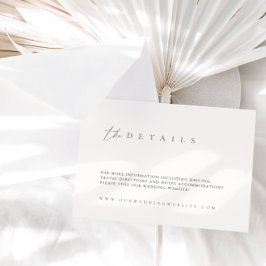 Tarjeta de gabinete de detalles de Boda blanco neg
