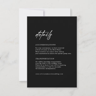 Tarjeta de gabinete de detalles de Boda de escritu