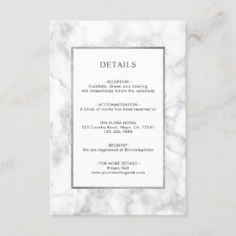 Tarjeta de gabinete de detalles de Boda de mármol