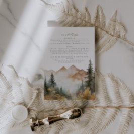 Tarjeta de gabinete de detalles de Boda de montaña