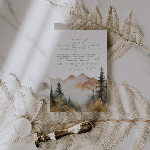 Tarjeta de gabinete de detalles de Boda de montaña