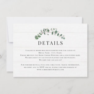 Tarjeta de gabinete de detalles de Boda de vegetac