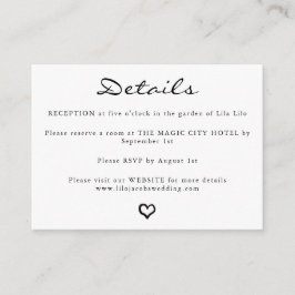Tarjeta de gabinete de detalles de Boda personaliz