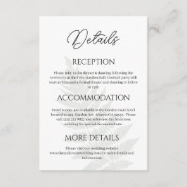 Tarjeta de gabinete de detalles de Bodas de Green