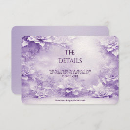 Tarjeta de gabinete de detalles de flores moradas 