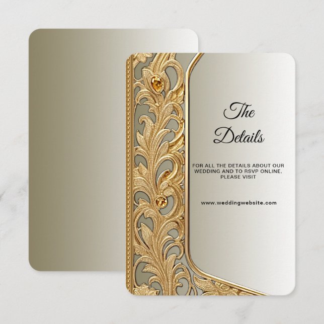 Tarjeta de gabinete de detalles de la caja de oro  (Anverso / Reverso)