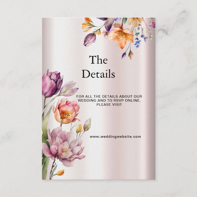 Tarjeta de gabinete de detalles de las flores de p (Anverso)