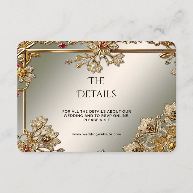 Tarjeta de gabinete de detalles de marco floral Go (Anverso)