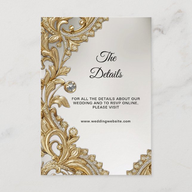 Tarjeta de gabinete de detalles de oro decorativo (Anverso)
