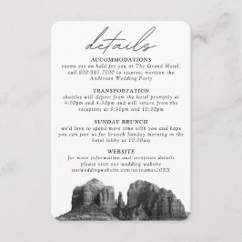 Tarjeta de gabinete de detalles de Sedona Boda