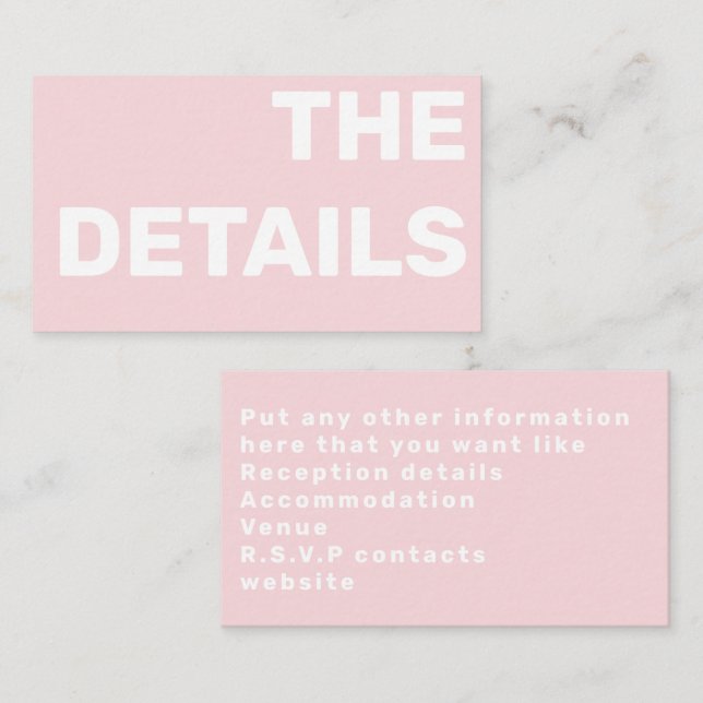 Tarjeta de gabinete de detalles de tipografía mode (Anverso / Reverso)