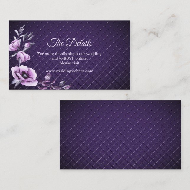 Tarjeta de gabinete de detalles decorativos de col (Anverso / Reverso)